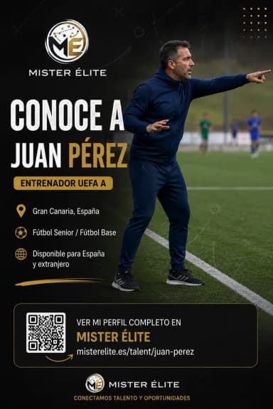 Ejemplo de la tarjeta que Mister Élite comparte en Instagram y TikTok